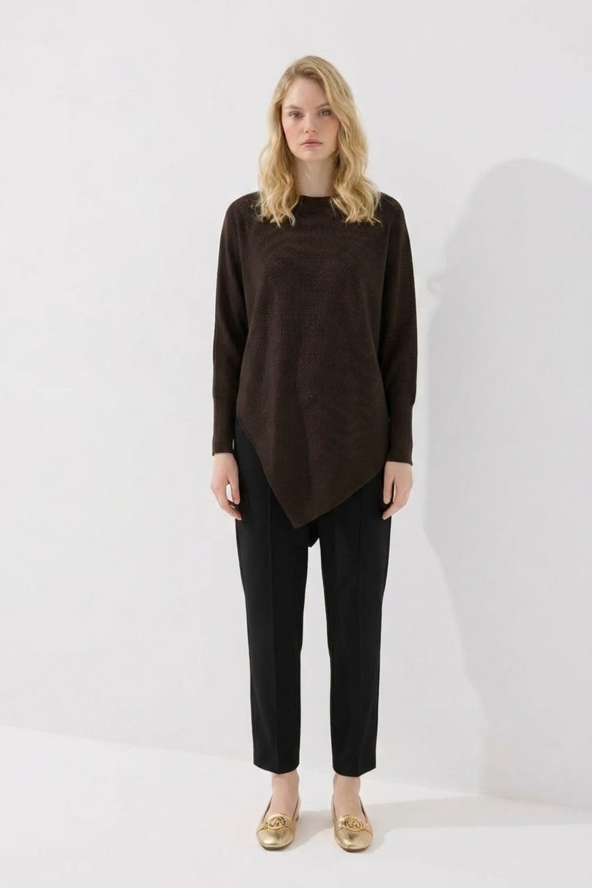 Yumuşak Dokulu Tunik 146019 Kahve Tunik NEFİSE 