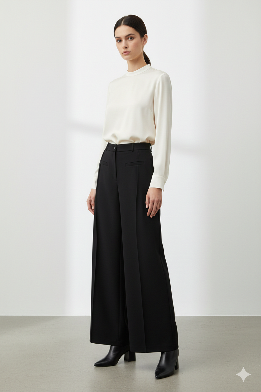 Sentez 5640 Florida Nervürlü Pantolon - Siyah