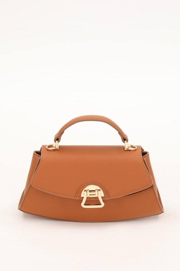 Levidor 930202 Kilit Detaylı Oval Çanta - Camel