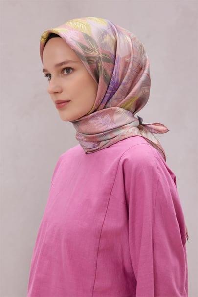 Belli Saf İpek Eşarp 4225D (T) - Pudra