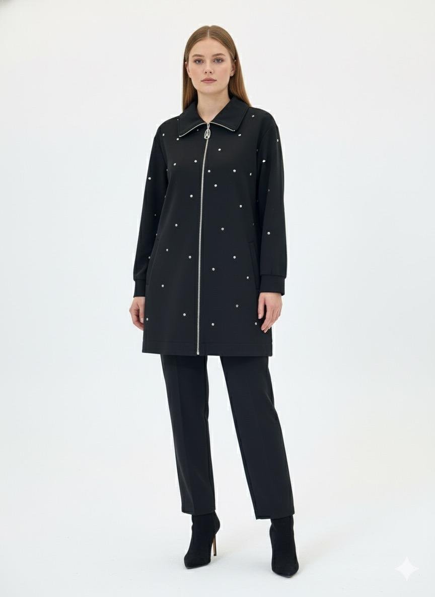 Armine Trend 25KT685 Fermuarlu Pantolonlu Takım - Siyah