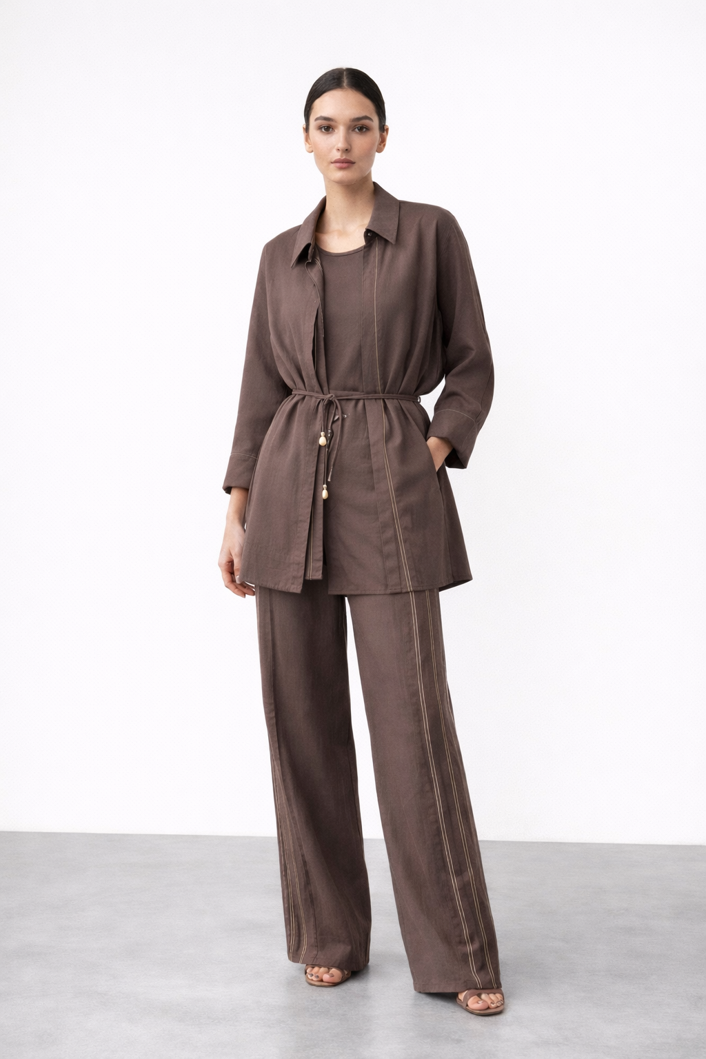 Ceremony 26Y963 miranda 3 lü Takım - Kahverengi