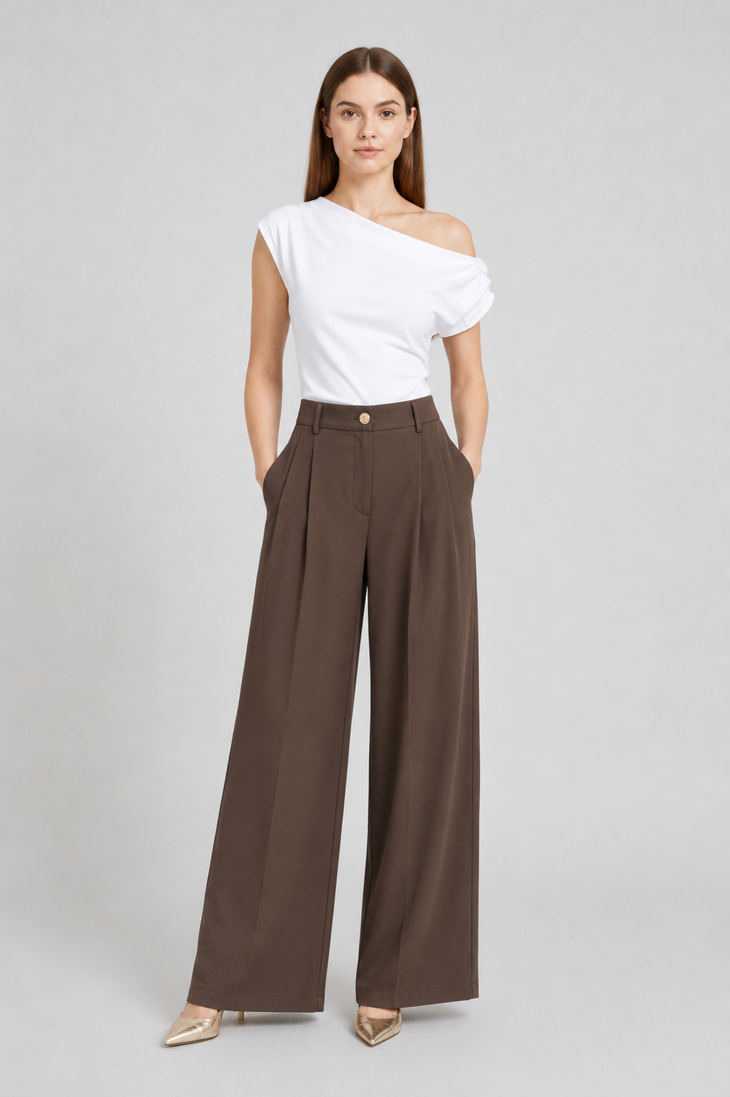 Sentez 5659 Pileli Pantolon - Vizon