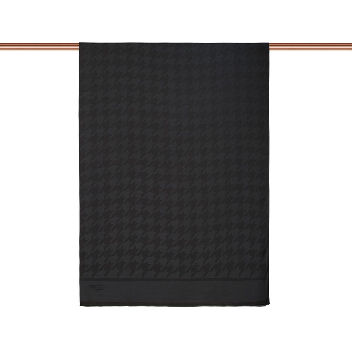 İpekevi 04390 Dört Mevsim Kazayağı Desenli Monogram Şal - Koyu Füme