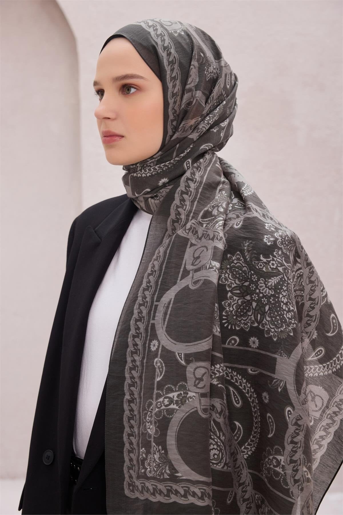 Belli Fresh Rozy 1866 Şal - Koyu Yeşil