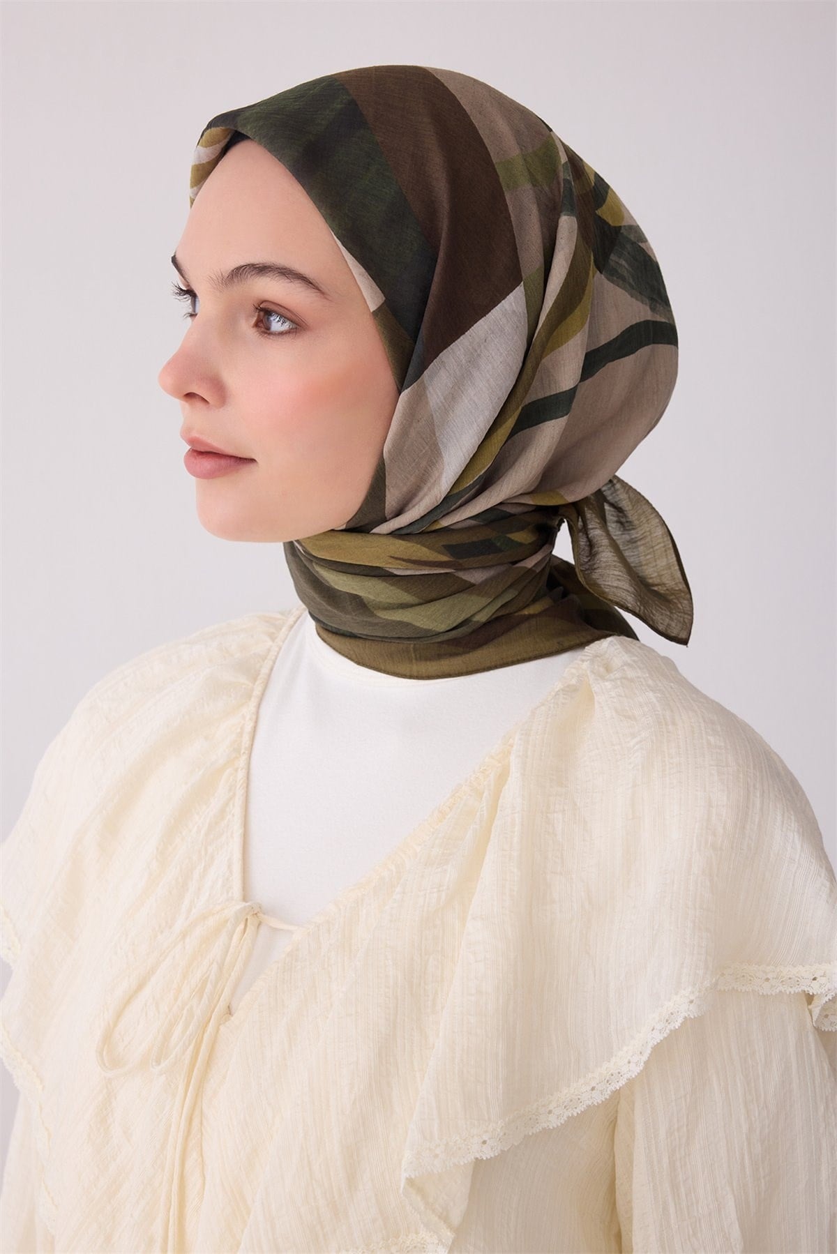 Belli Fresh Rozy Eşarp 3286 - Koyu Yeşil