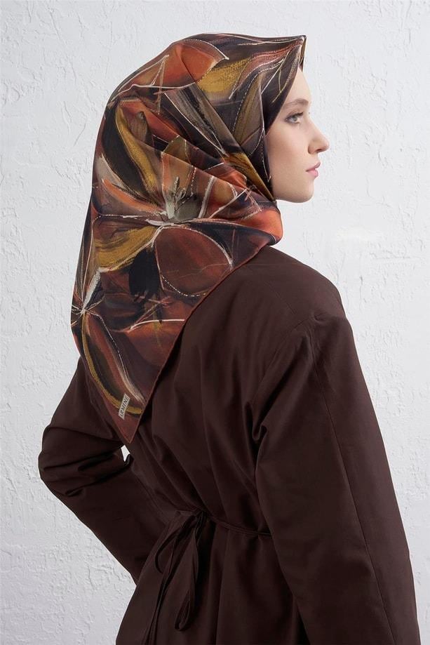 Armine Dj Saf İpek Eşarp 9406D (T) - Turuncu