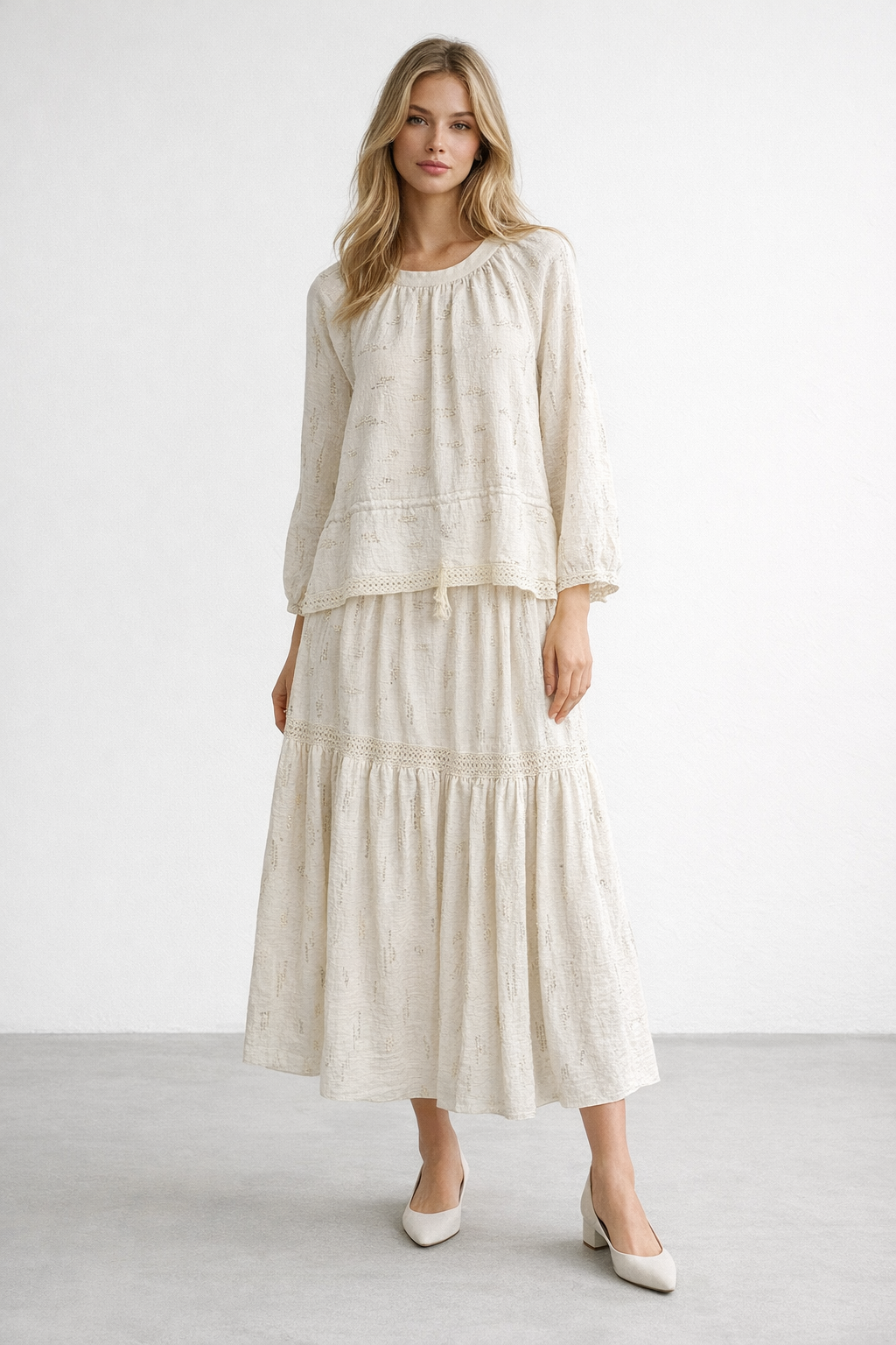 Ceremony 26Y976 Dantel Detaylı Pullu Payet Etekli Takım - Orjinal