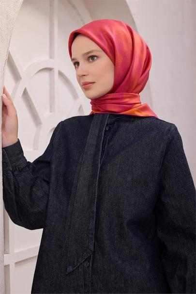 Belli Saf İpek Eşarp 4201D (T) - Oranj
