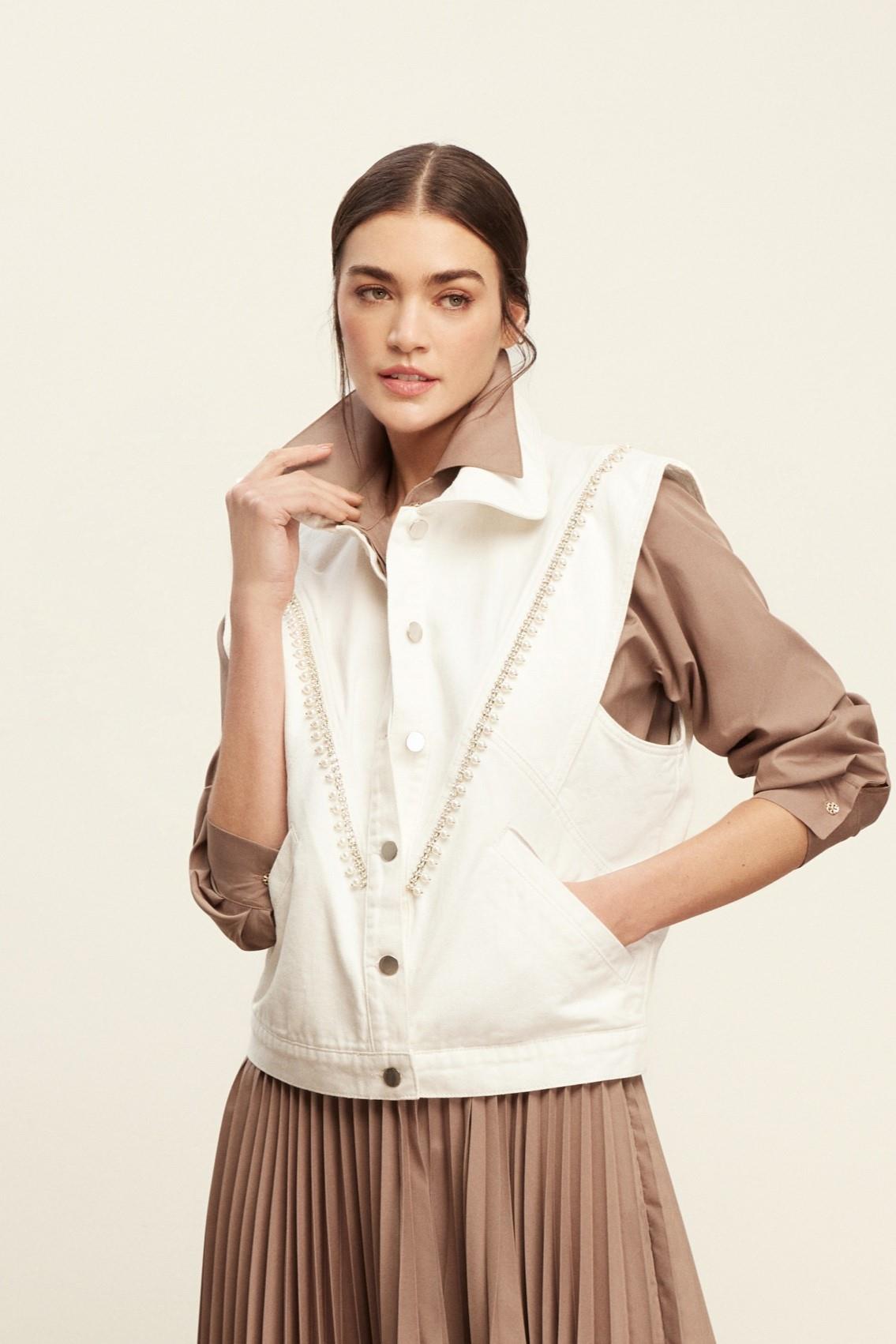 Venöve Ylk0001 Fiona Yelek - Beyaz