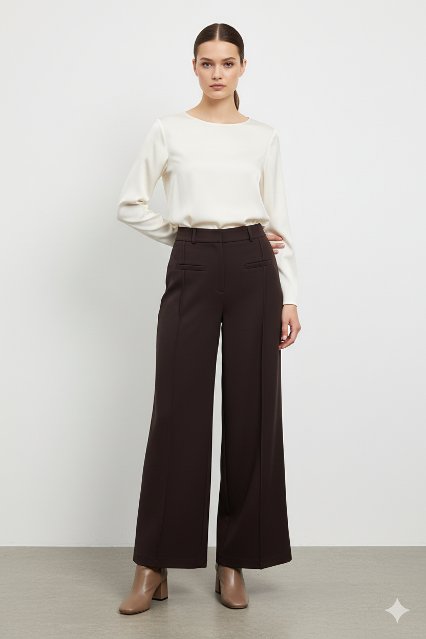 Sentez 5640 Florida Nervürlü Pantolon - Kahve