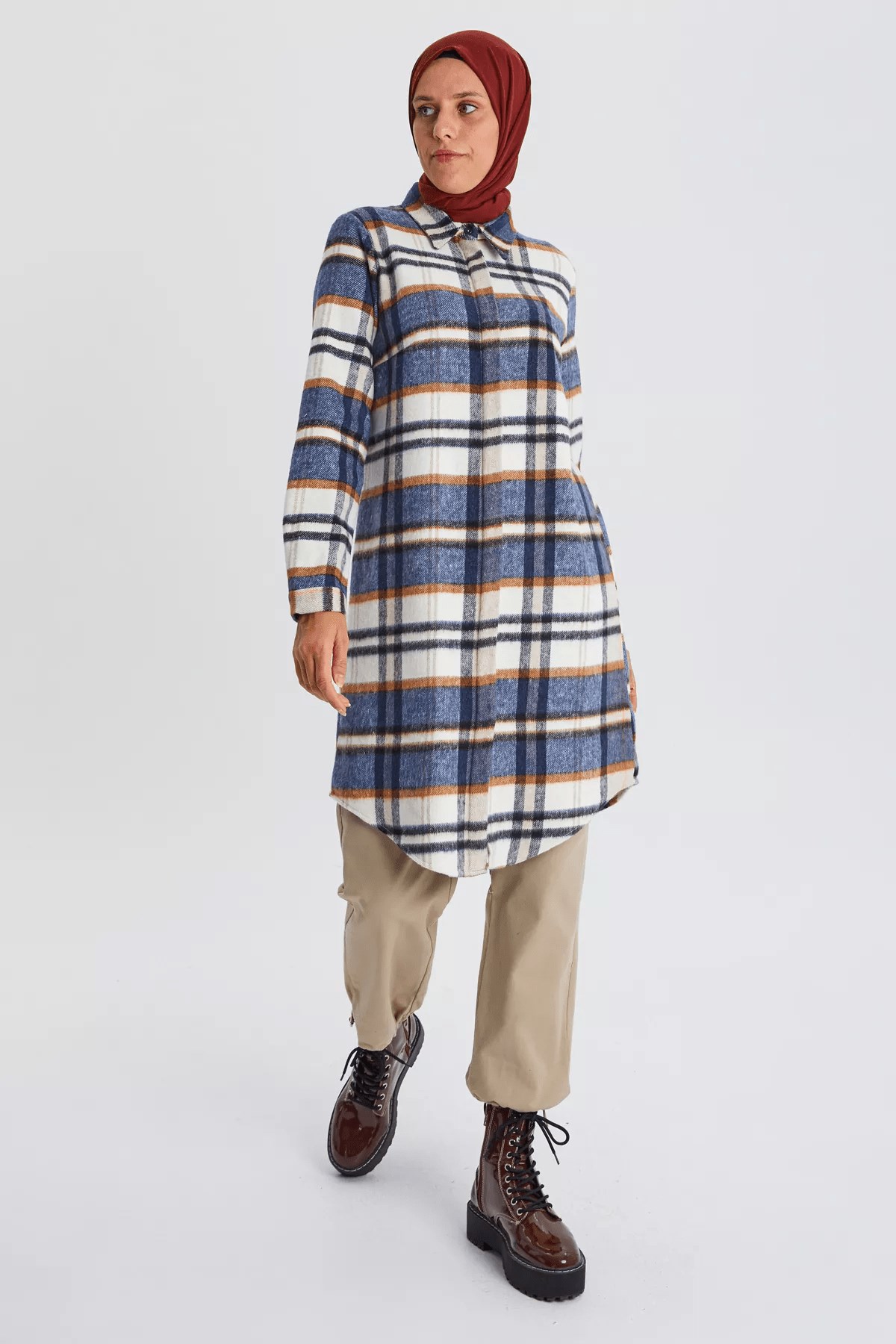 ALLDAY Oduncu Gömlek Tunik 51145 - İndigo  Tunik