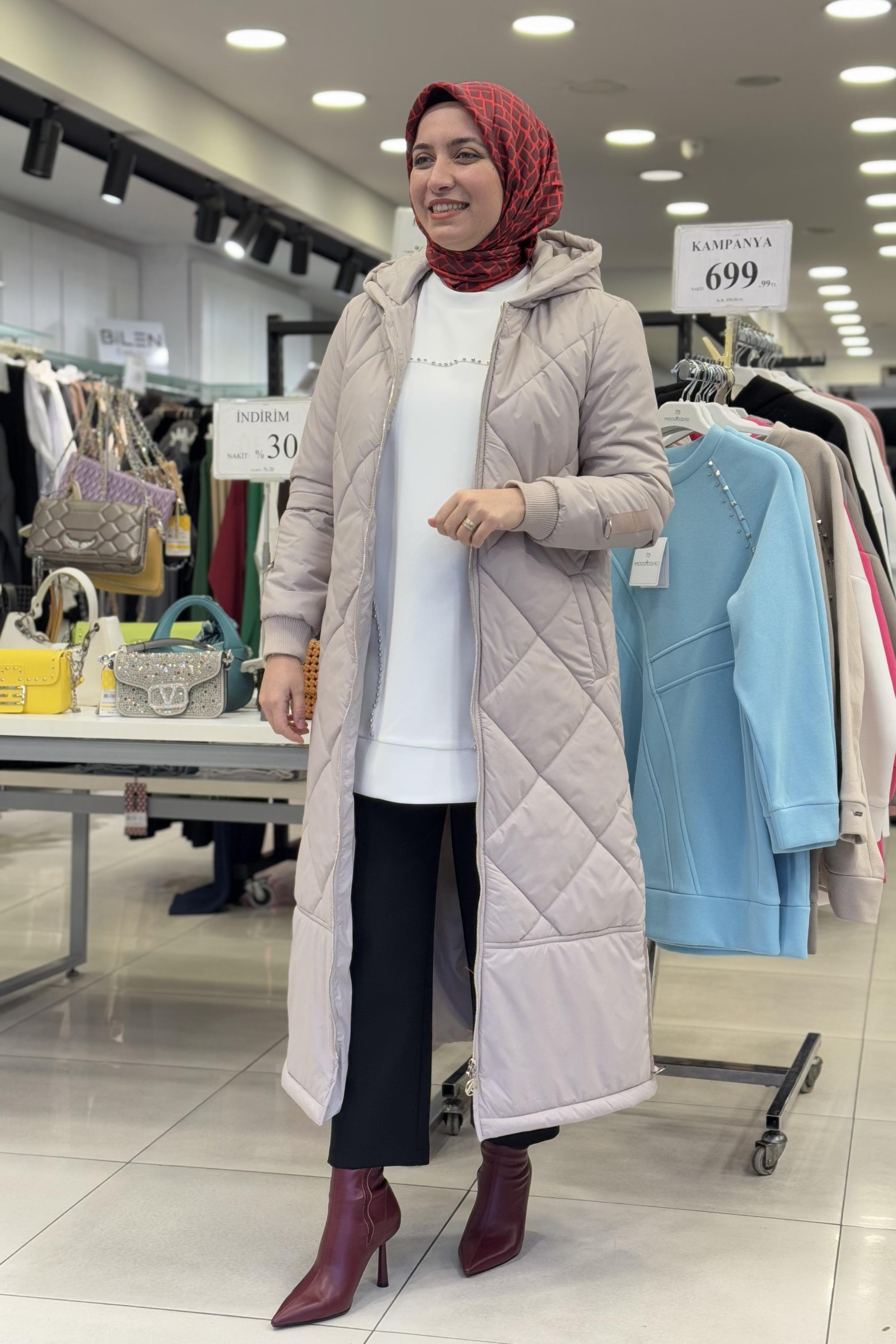 ARMİNE TREND Armine Trend 24Kt710 Trend Kapitone Mont - Bej  Kaban & Mont 