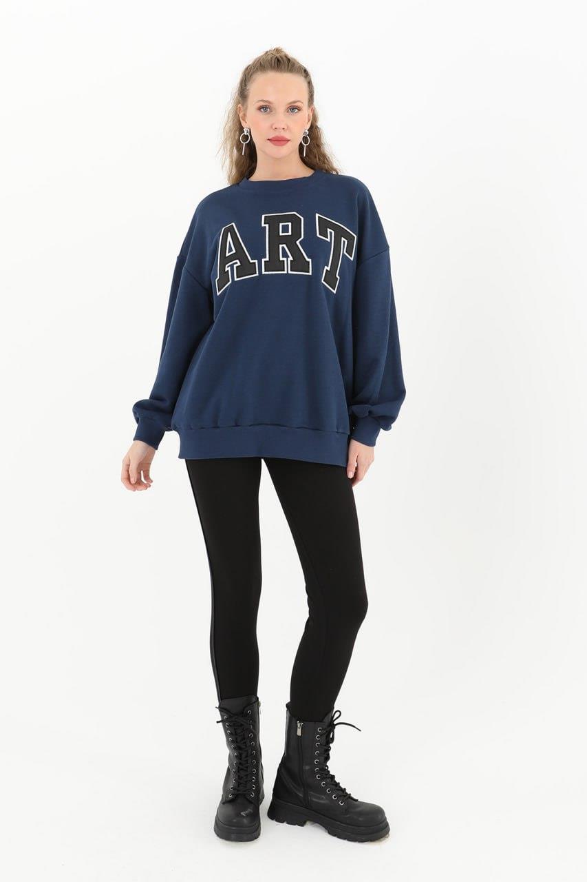 PUANE Art Yazılı Sweat  32095 - F.Navy  Sweatshirt 