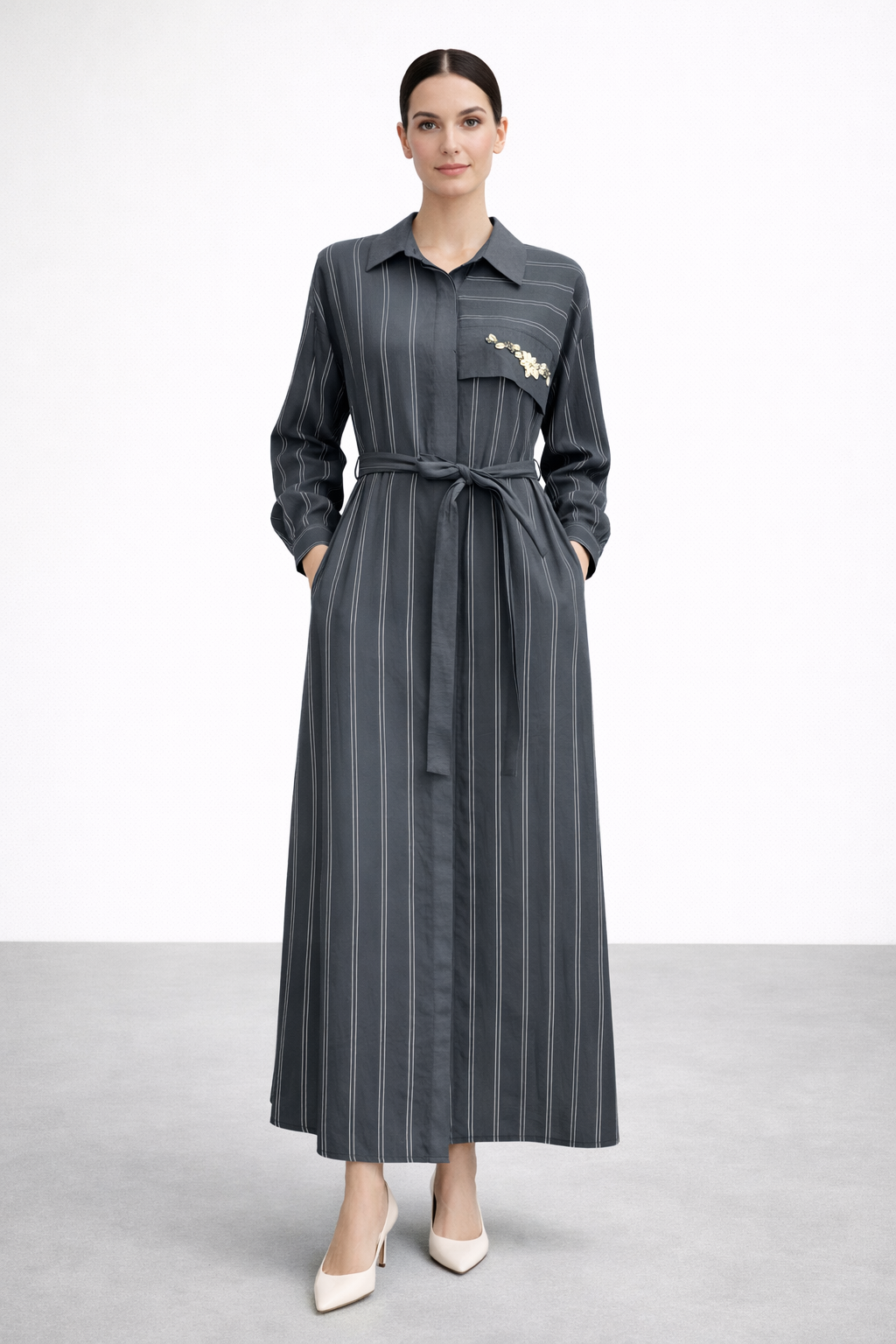 Ceremony 26Y721 İstiridye İşlemeli Miranda Elbise - Siyah