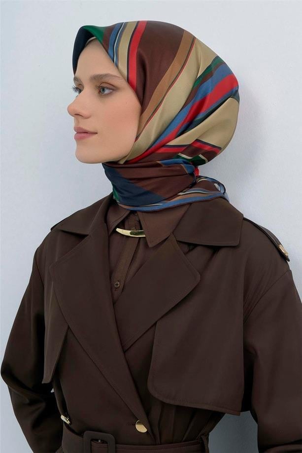 Armine Dj Saf Twill İpek Eşarp 9514D (T) - Zümrüt