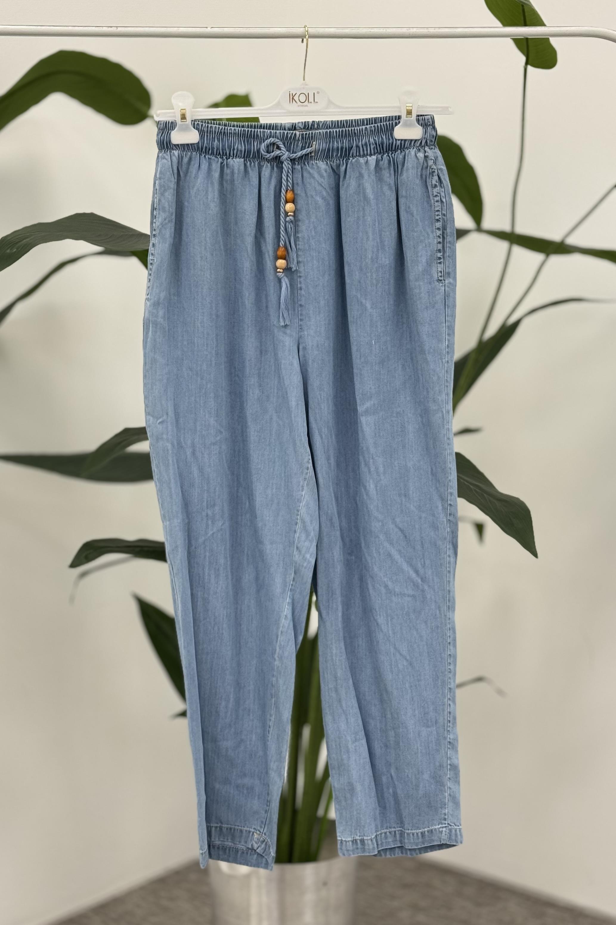 Tencel Konık Pantolon 0035014 - Mavi