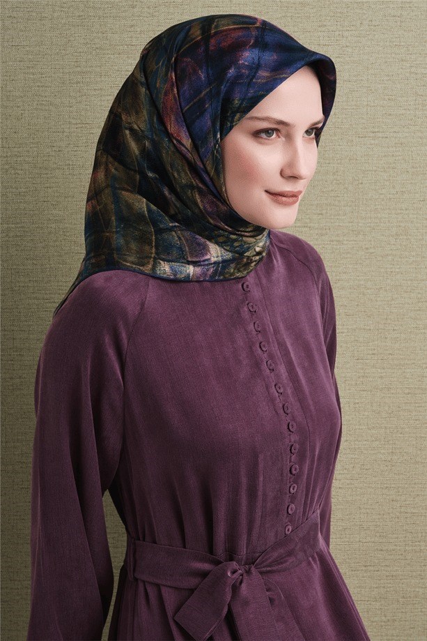 Armine Dj Saf Twill İpek Eşarp 9635D (T) - Lila Eşarp ARMİNE 