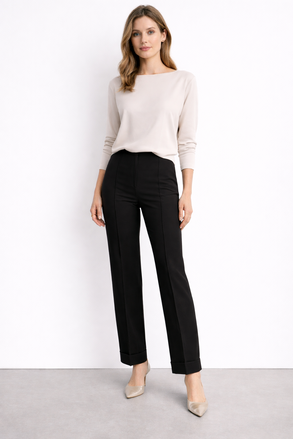 Sentez 5631 Broom Paçası Duble Rahat Pantolon - Siyah