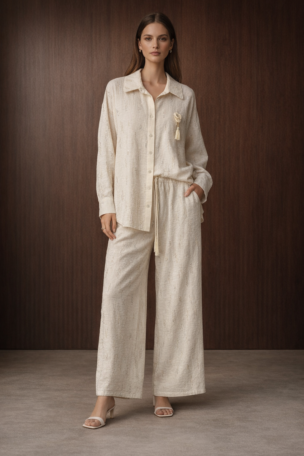 Ceremony 26Y935 Halat Broş Aksesuarli Pullu Pantolonlu Takım - Orjinal