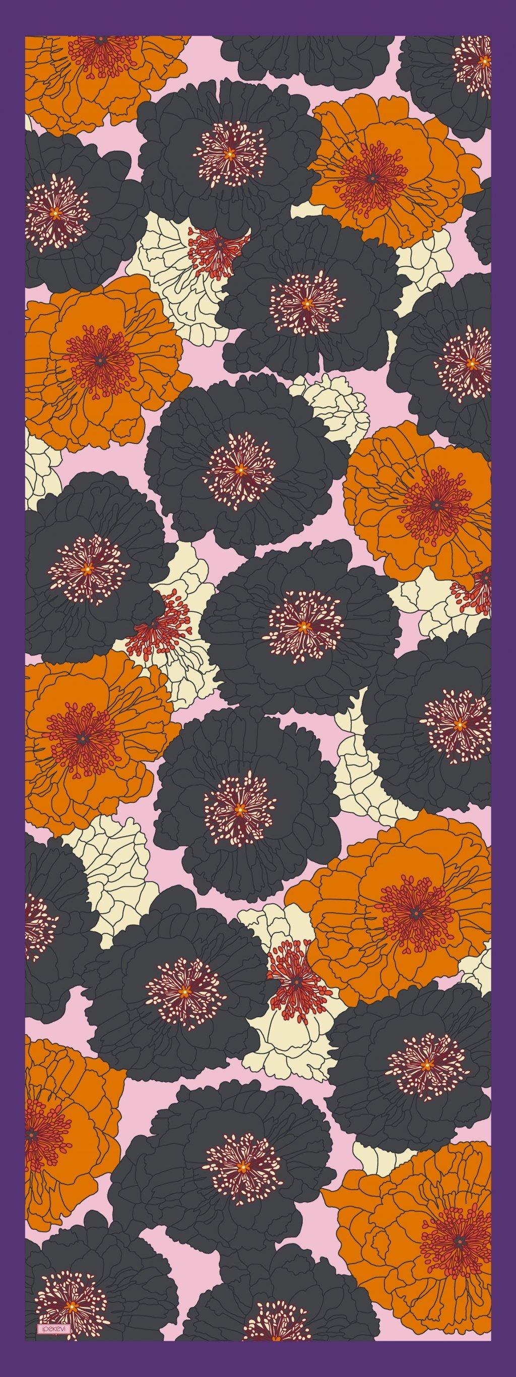 İpekevi 02550 Dört Mevsim Şal - Füme Pudra