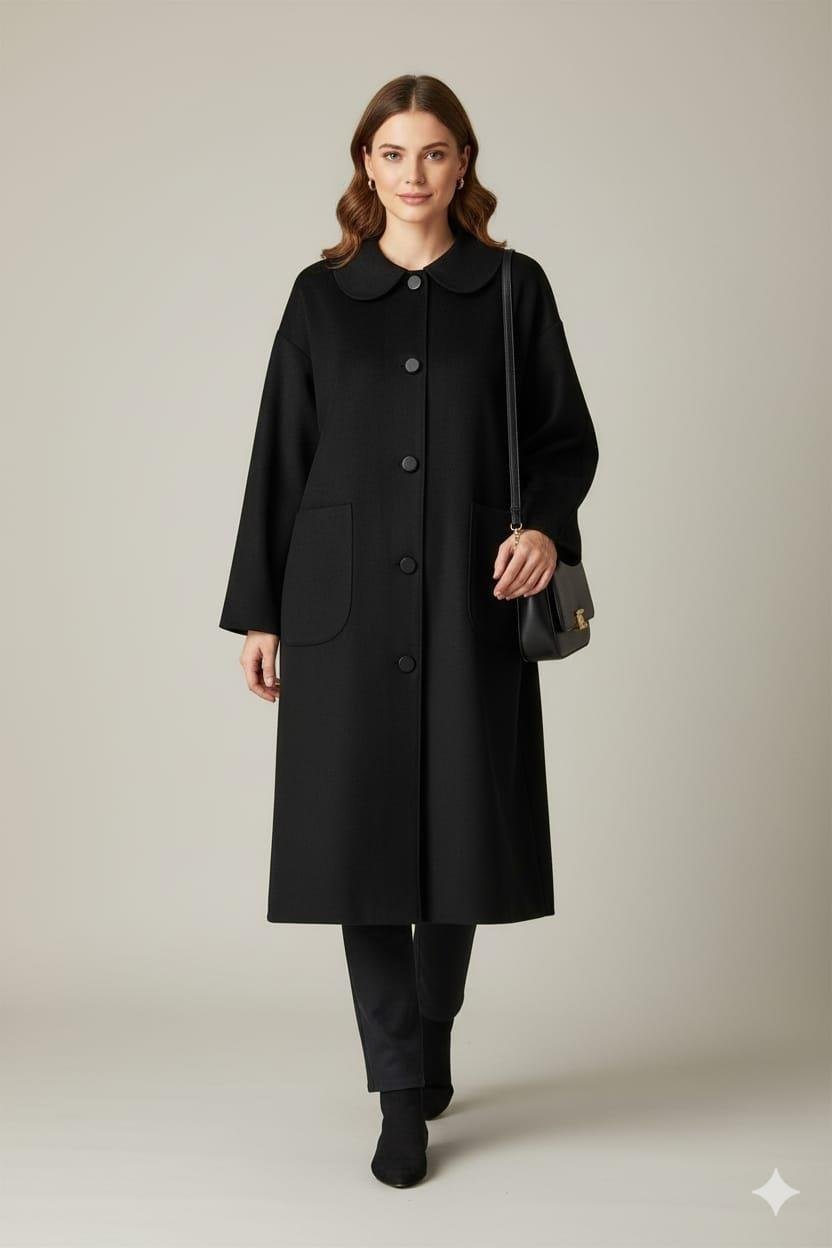 Micca 252658 Bebe Yaka Kaban - Siyah