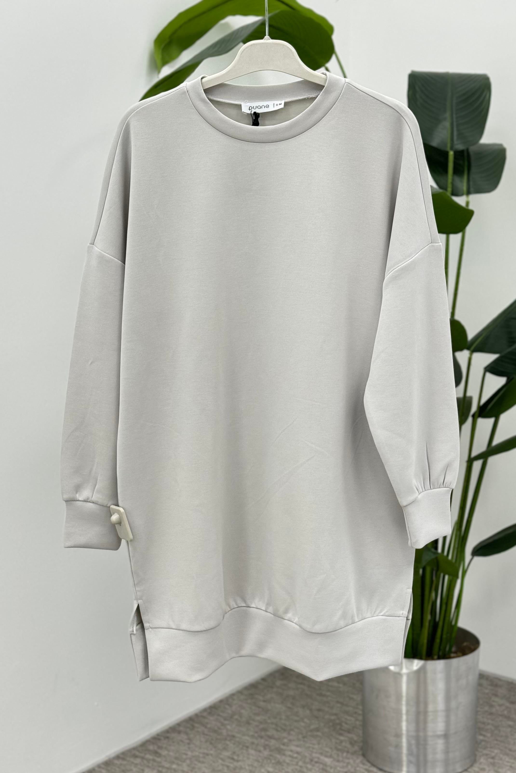 PUANE Bambu Basic Tunik 10604 - Açık Gri  Tunik 