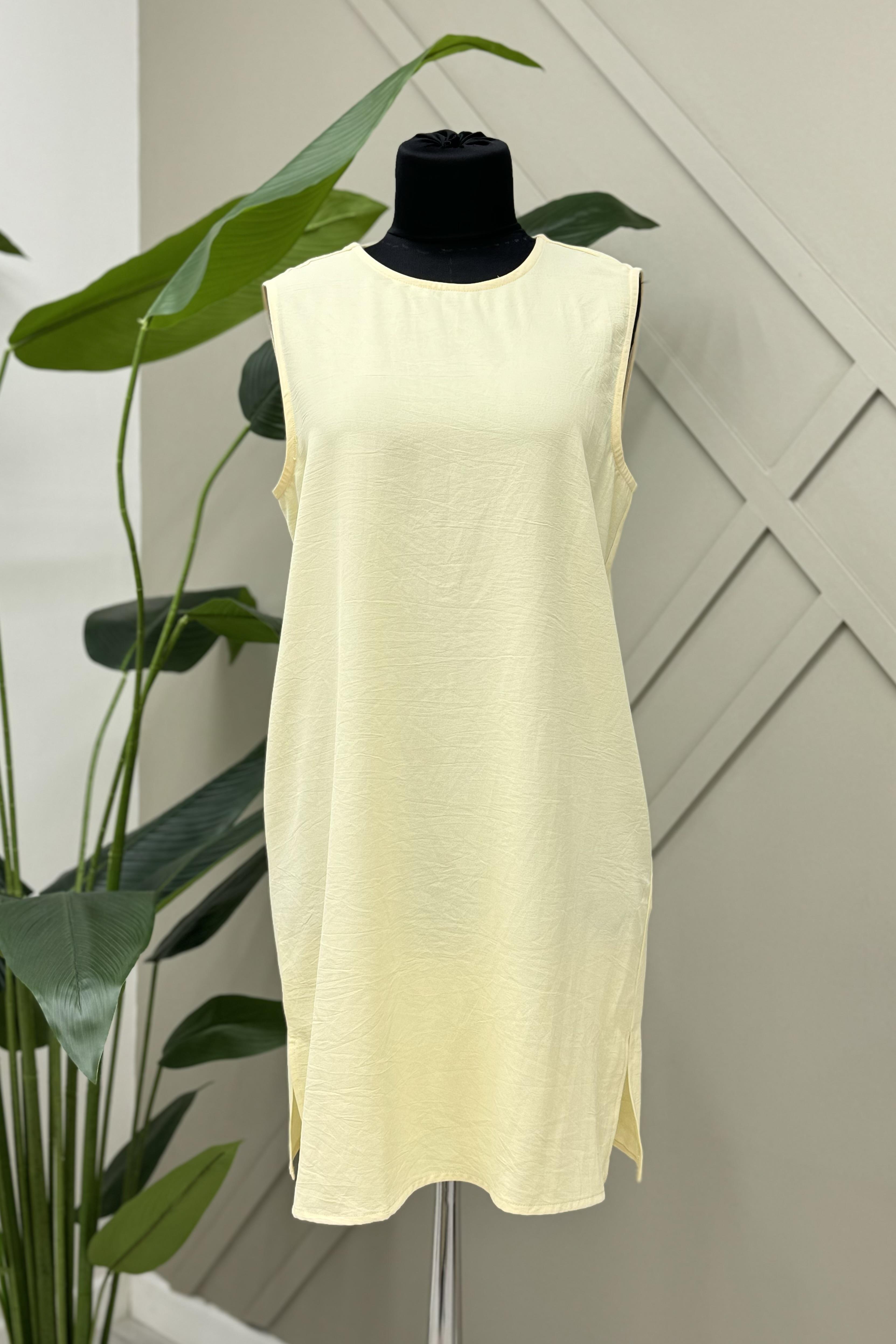 İKOLL Basic Kolsuz İçlik 0026989 - Limon Sarısı  İçlik