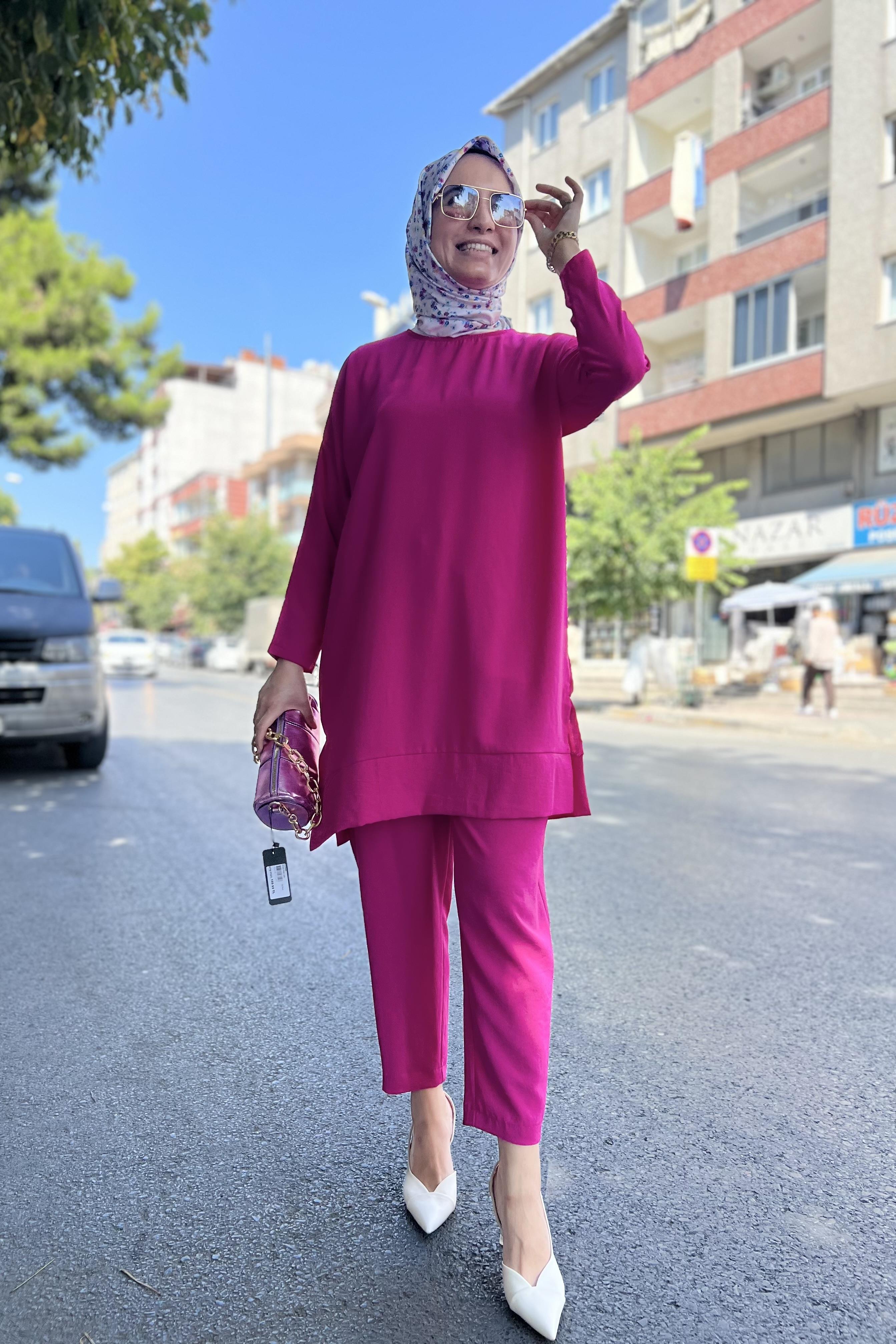 PUANE Basic Tunik 10296 - Fuşya  Tunik