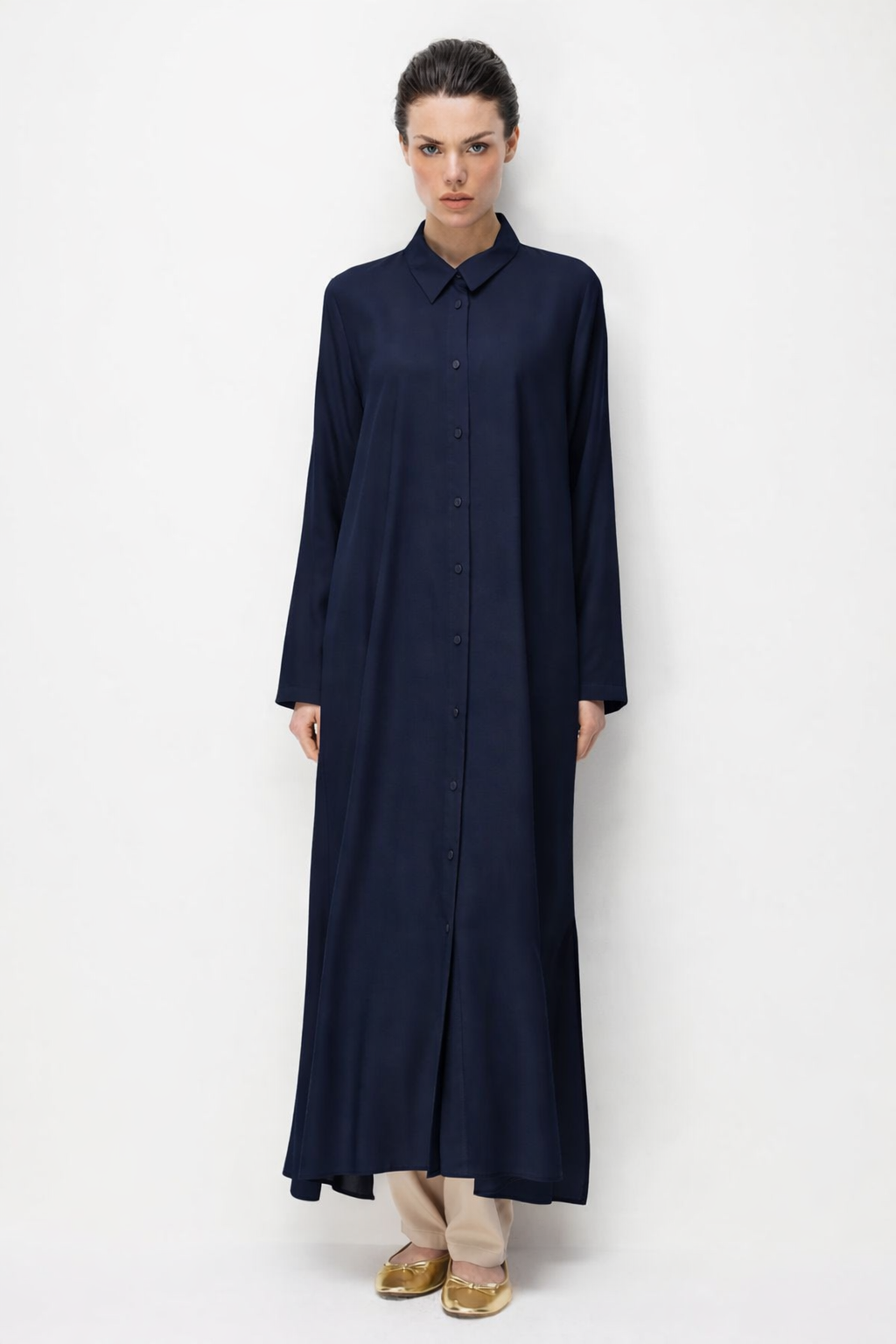 Micca 261597M Uzun Düğmeli Tunik - Lacivert