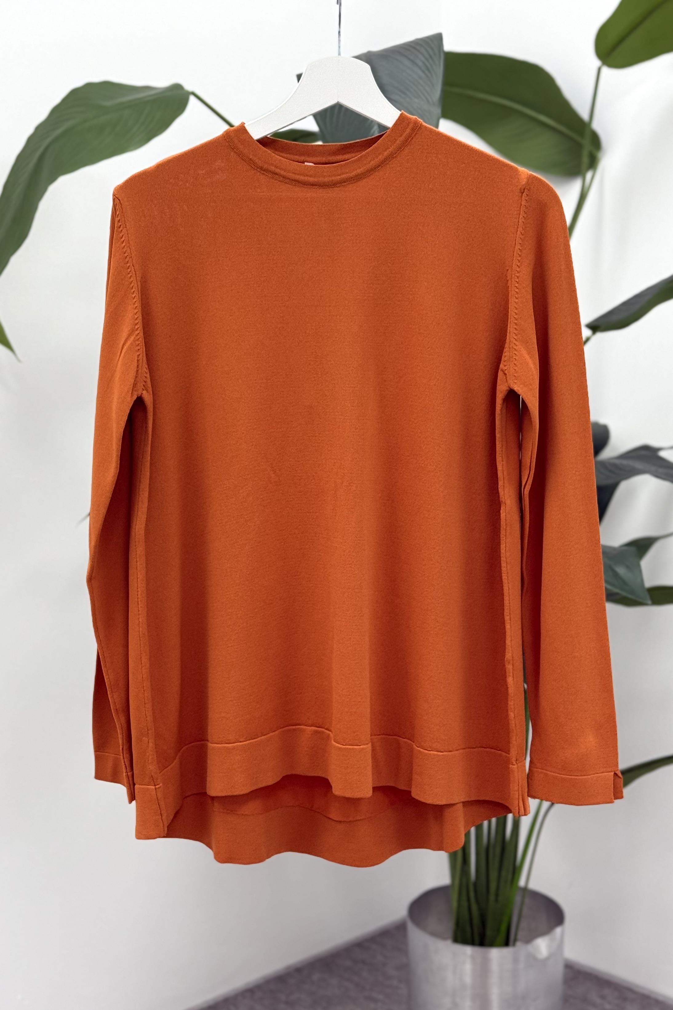 Nuss 902 Etek Üstü Oval Kesim Tunik - Oranj