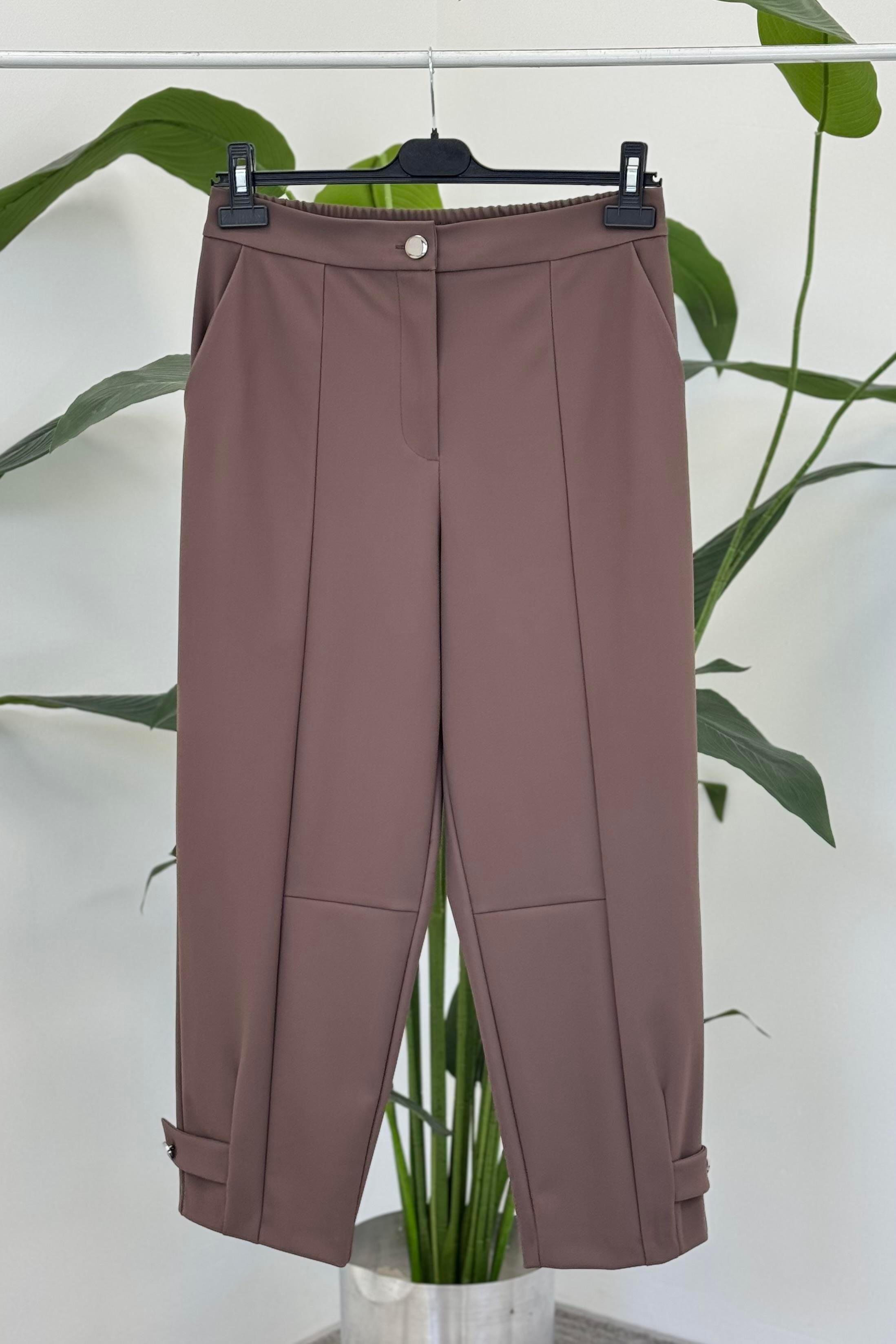 Sentez 5609 Nirvana Paçası Apoletli Pantolon - Vizon