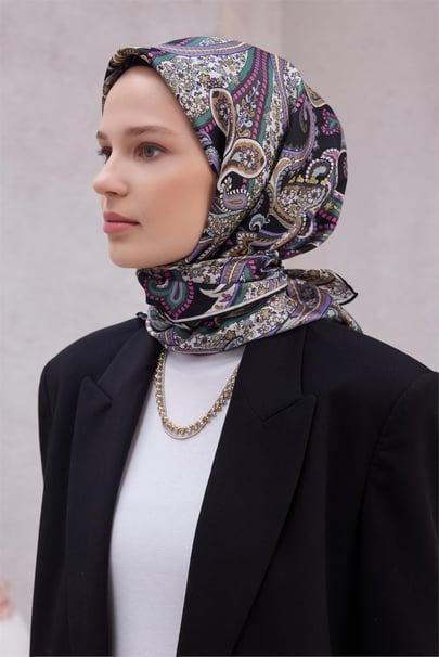 Belli Saf İpek Eşarp 4202D (T) - Siyah