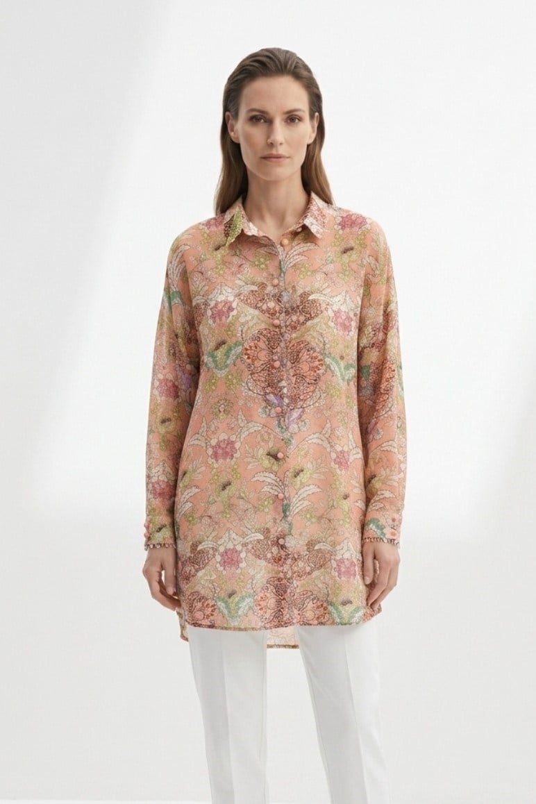 Ghisa 4448 Tunik - Pembe Tunik GHİSA 