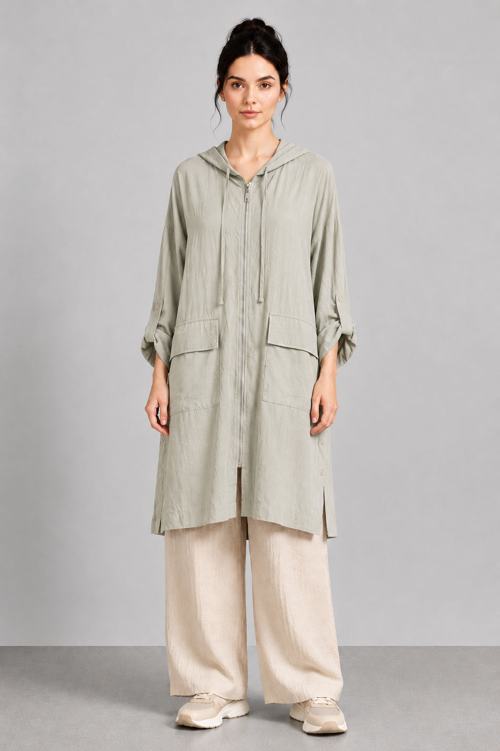 Cep Ve Çıtçıtlı Oversize Kap 0037444 - Çağla
