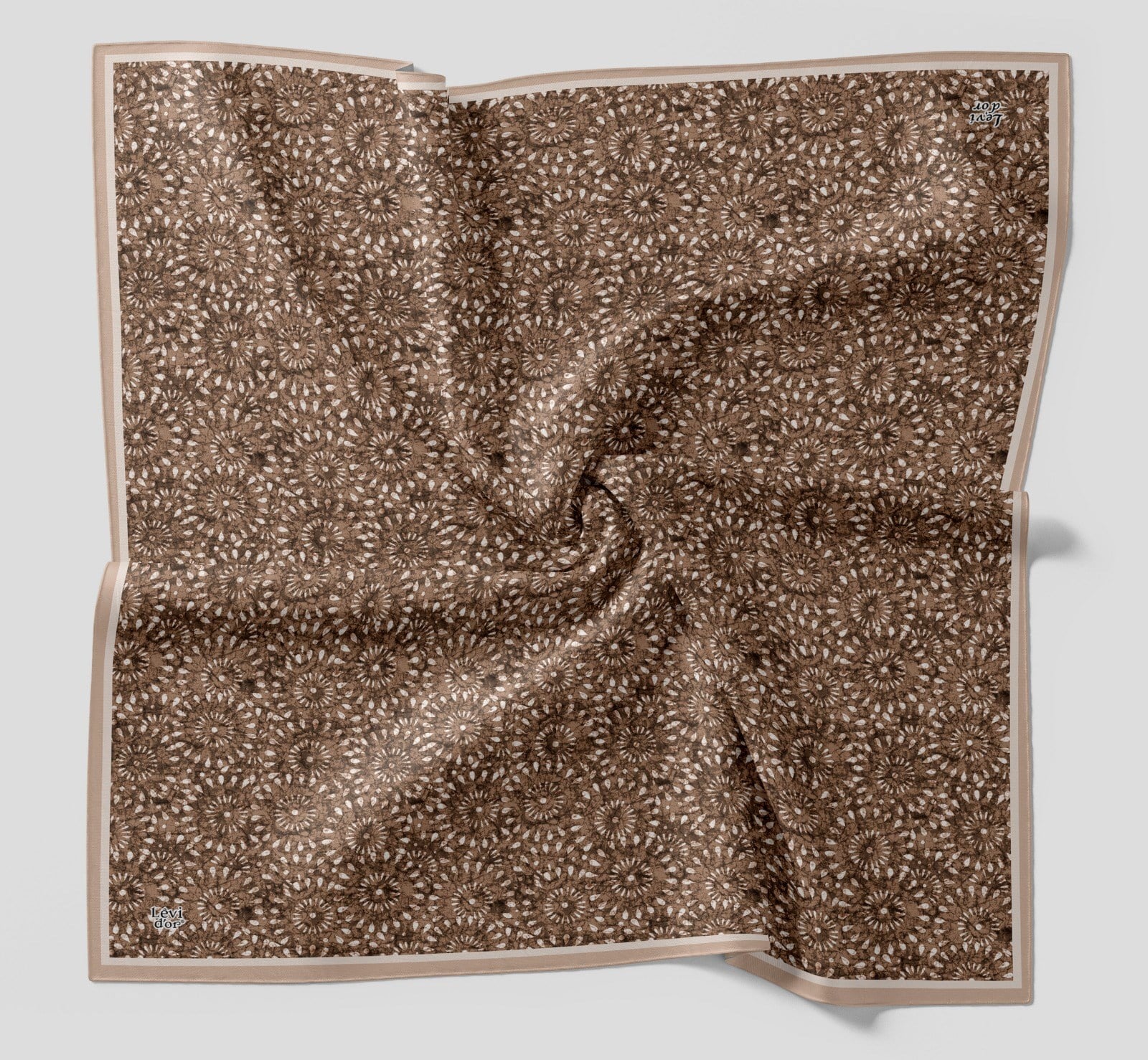 Levidor Geometrik Desen Pamuk Eşarp 29861 - Sütlü Kahve