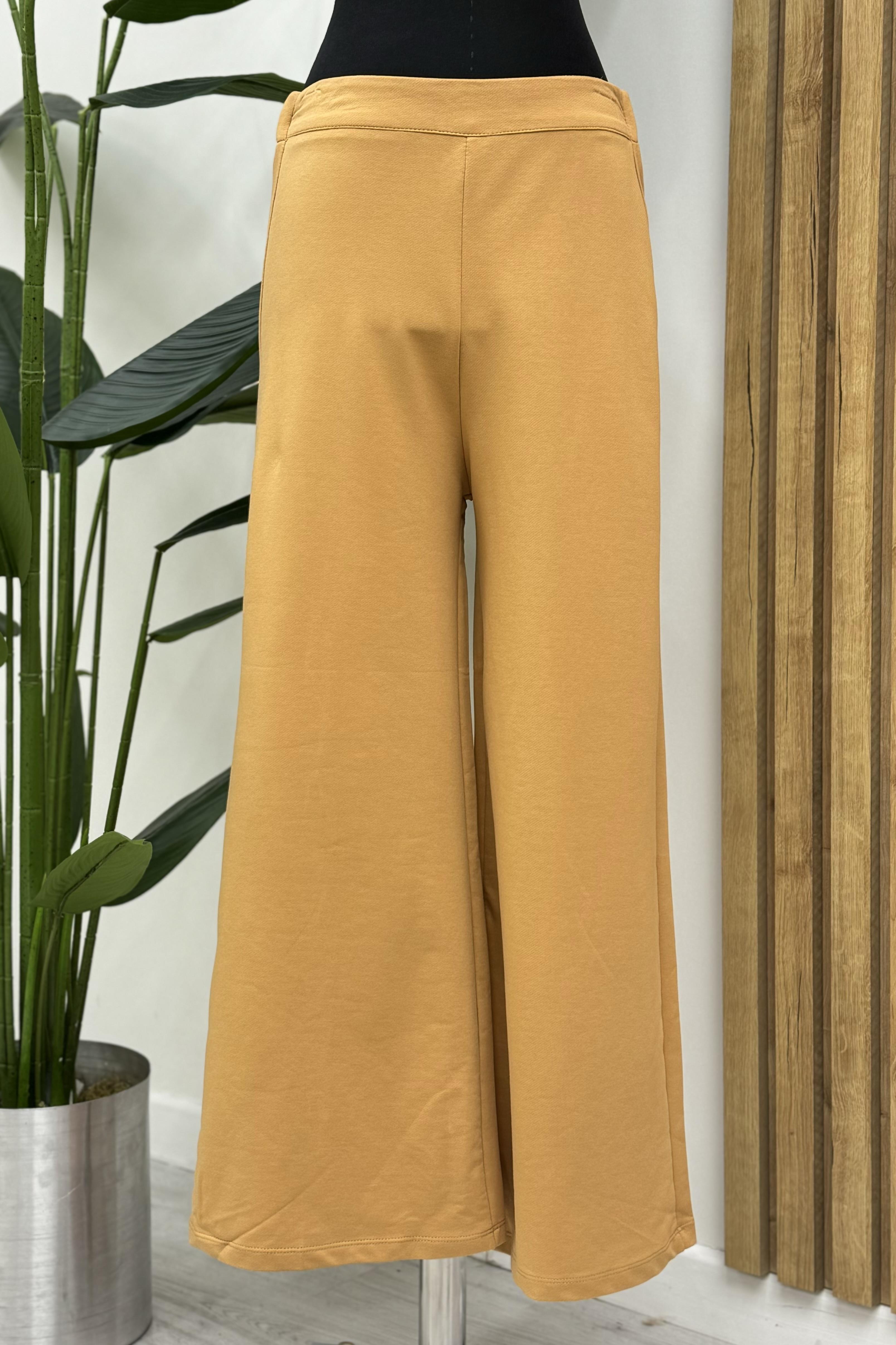 PUANE Beli Lastikli Bol Paça Eşofman 30007 - Deve Tüyü  Eşofman Altı