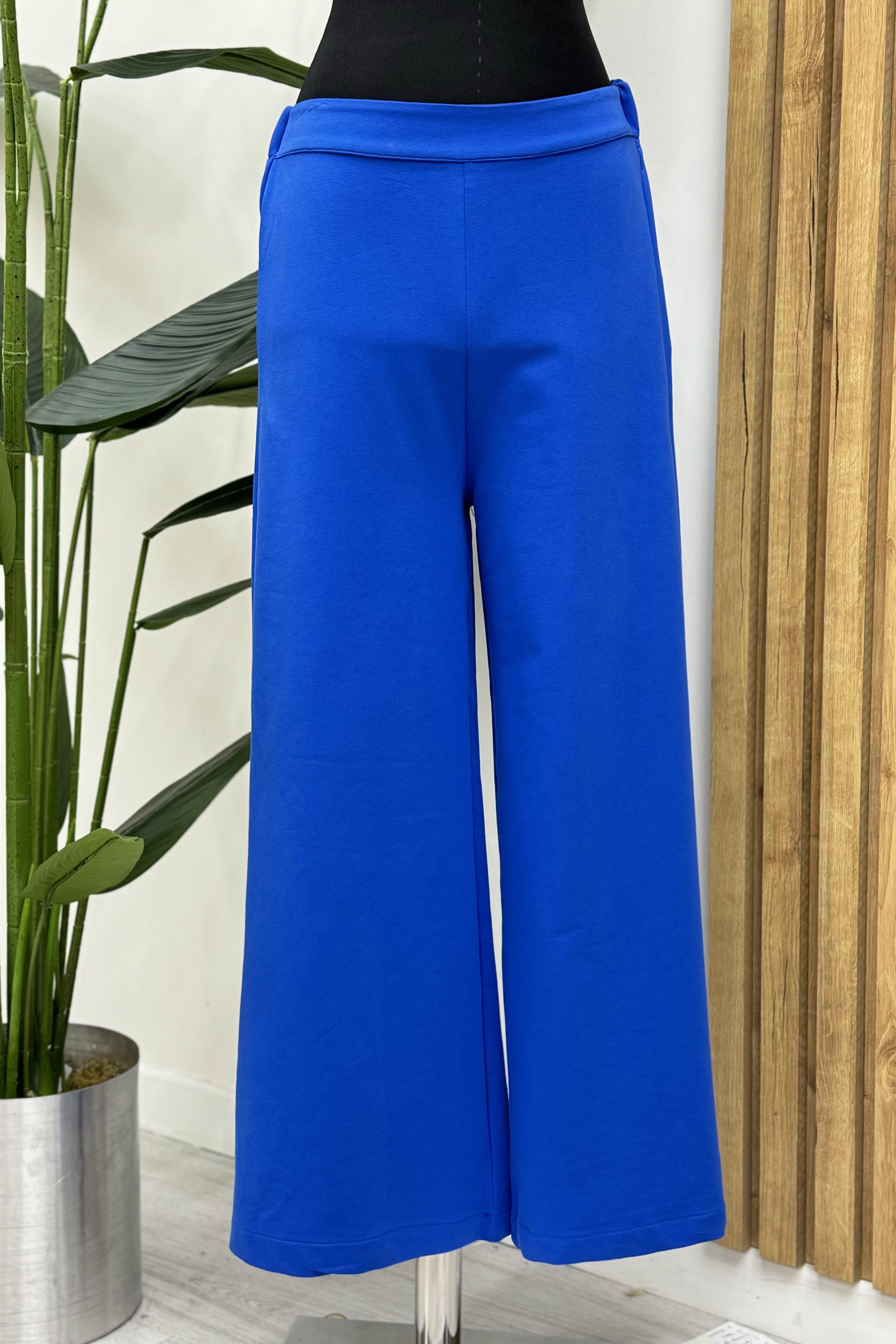 PUANE Beli Lastikli Bol Paça Eşofman 30007 - Saks  Eşofman Altı