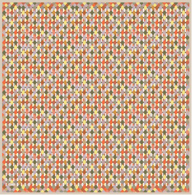 BELLI Bellı Kare Prizma Desen Saf İpek Eşarp 4059D - Oranj  Eşarp 