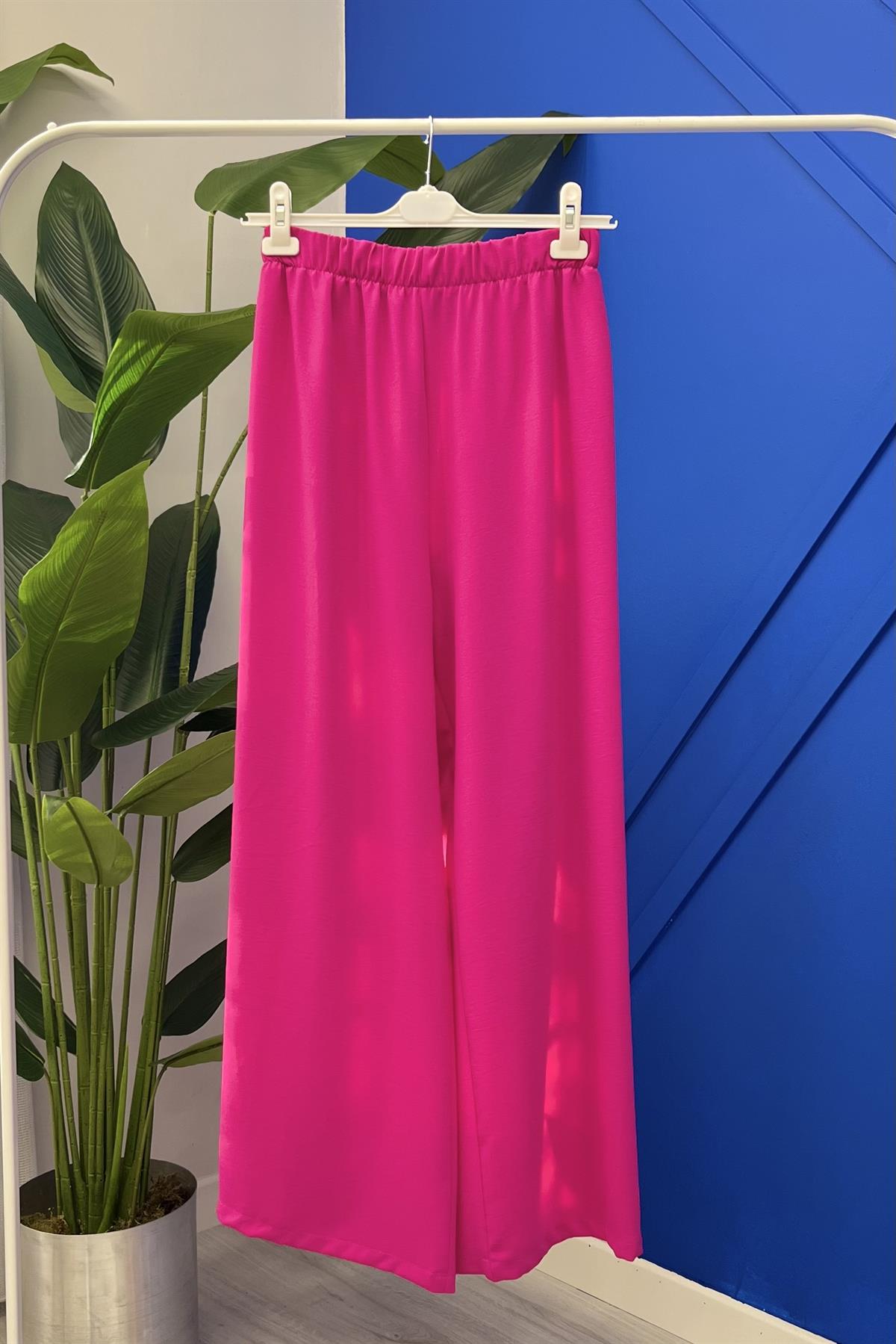 Bilen Exclusive Helsinki  Bol Paça Pantolon 85583 - Fuşya  Pantolon