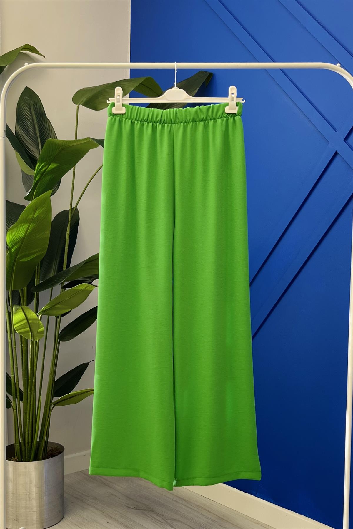 Bilen Exclusive Helsinki  Bol Paça Pantolon 85583 - Yeşil  Pantolon