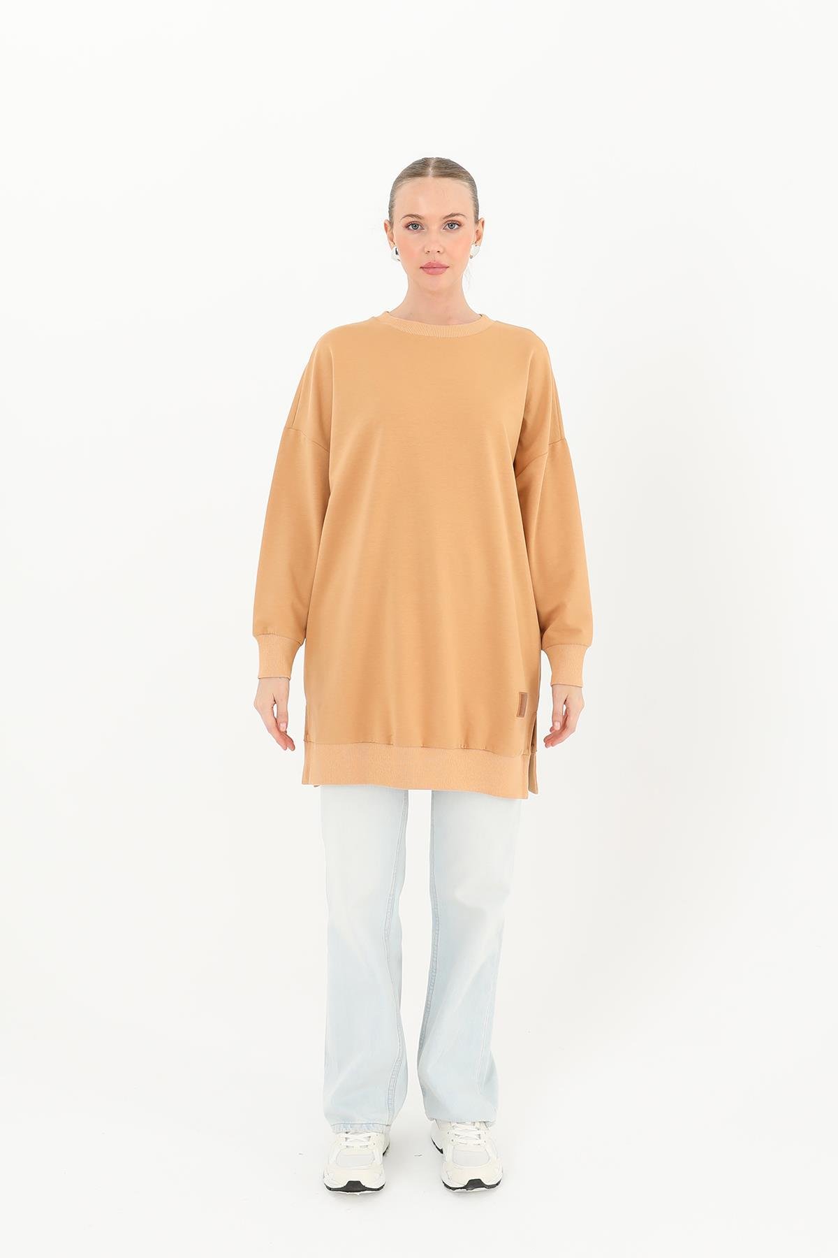 PUANE Bisiklet Yaka Basic Araboy Tunik 30644 - Deve Tüyü Bisiklet Yaka Basic Araboy Tunik 30644 - Deve Tüyü - Bilen Giyim Tunik 