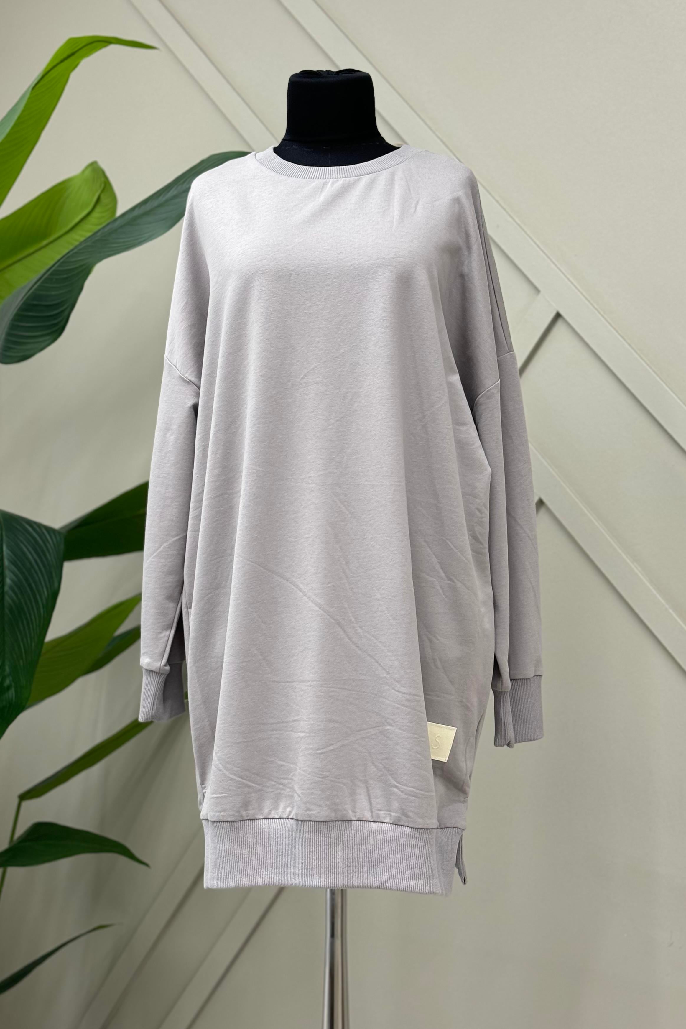 PUANE Bisiklet Yaka Basic Araboy Tunik 30644 - Gri Bisiklet Yaka Basic Araboy Tunik 30644 - Gri - Bilen Giyim Tunik 