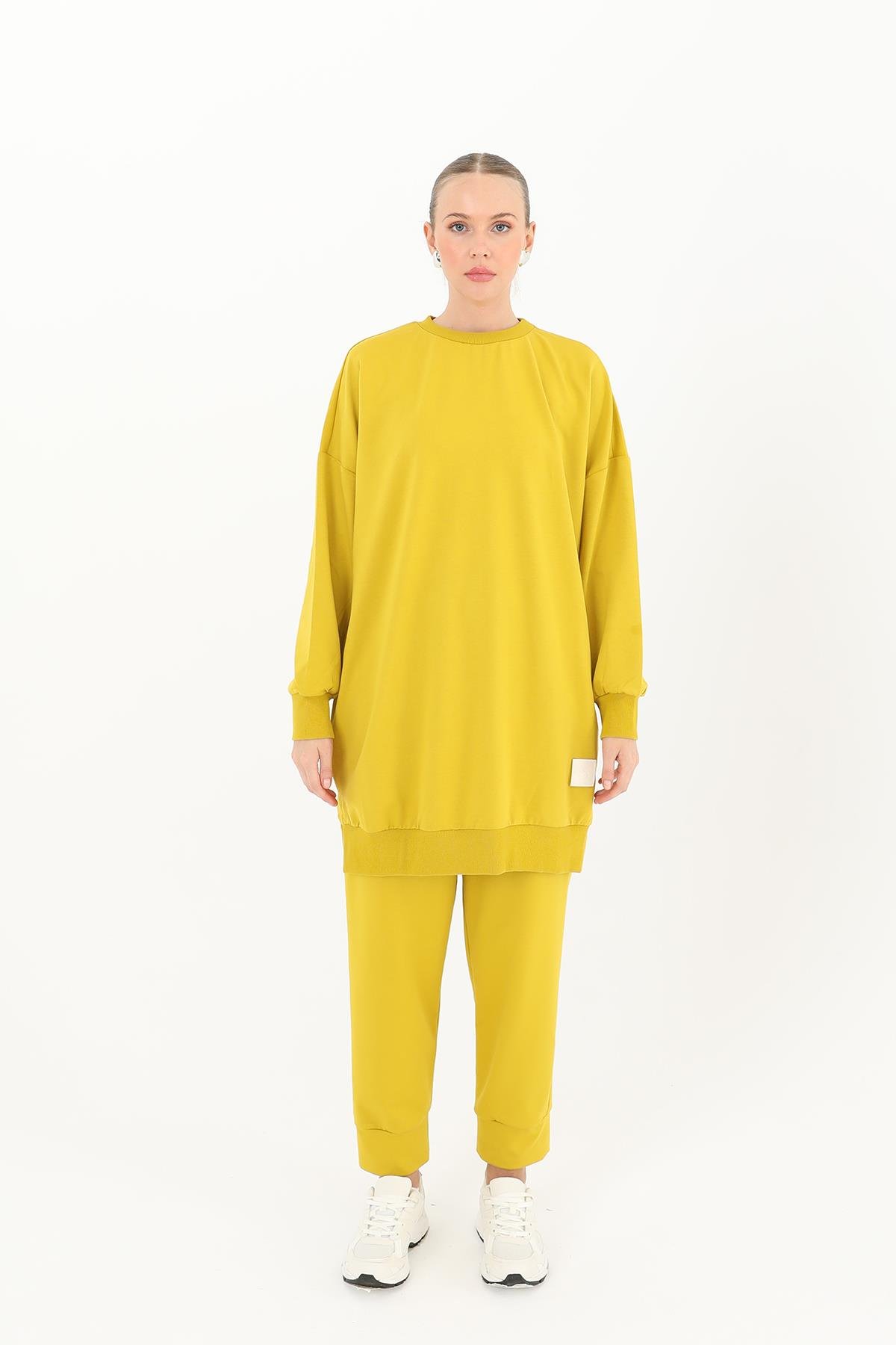 PUANE Bisiklet Yaka Basic Araboy Tunik 30644 - Olive Bisiklet Yaka Basic Araboy Tunik 30644 - Olive - Bilen Giyim Tunik 