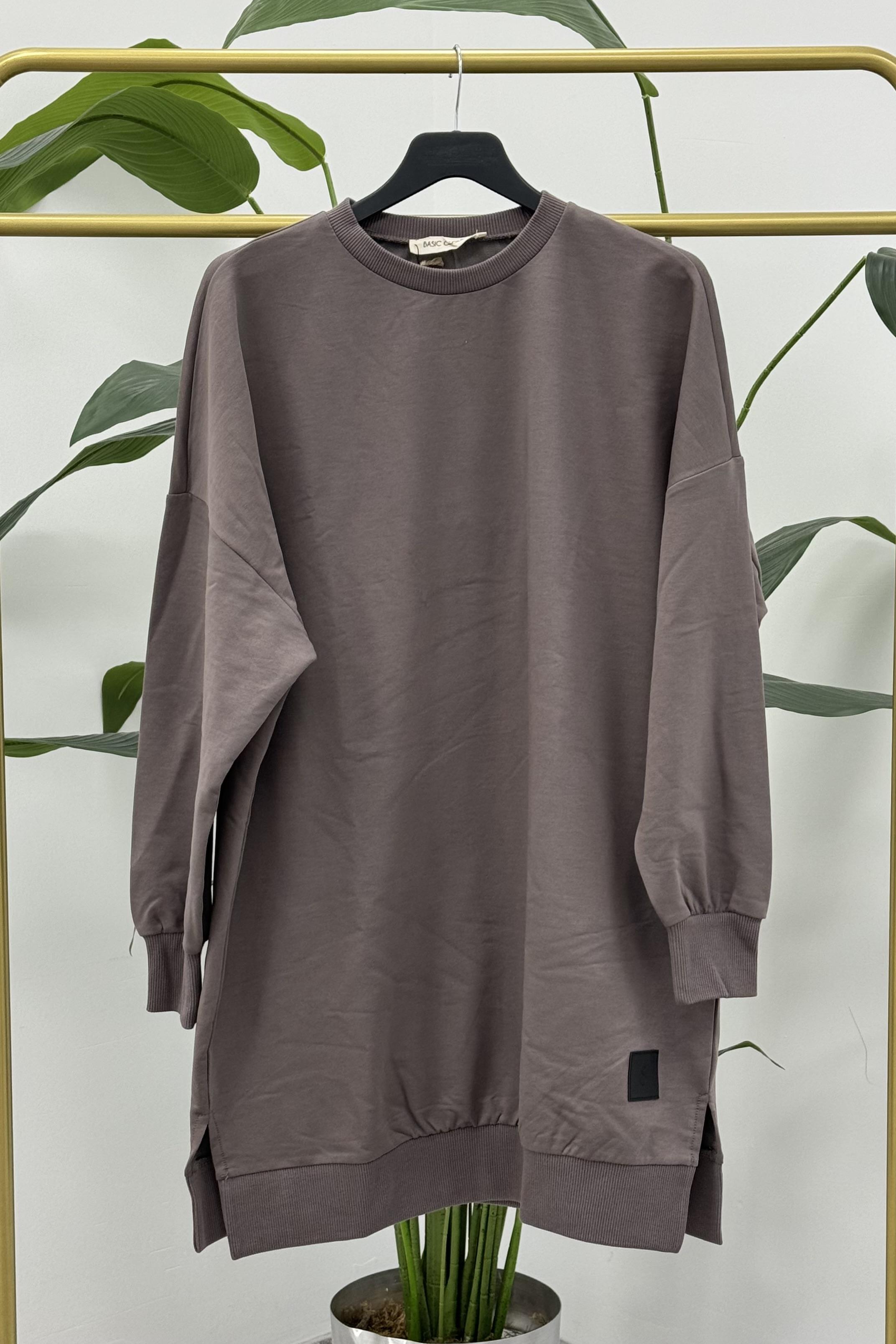 PUANE Bisiklet Yaka Basic Araboy Tunik 30644 - Vizon  Tunik 