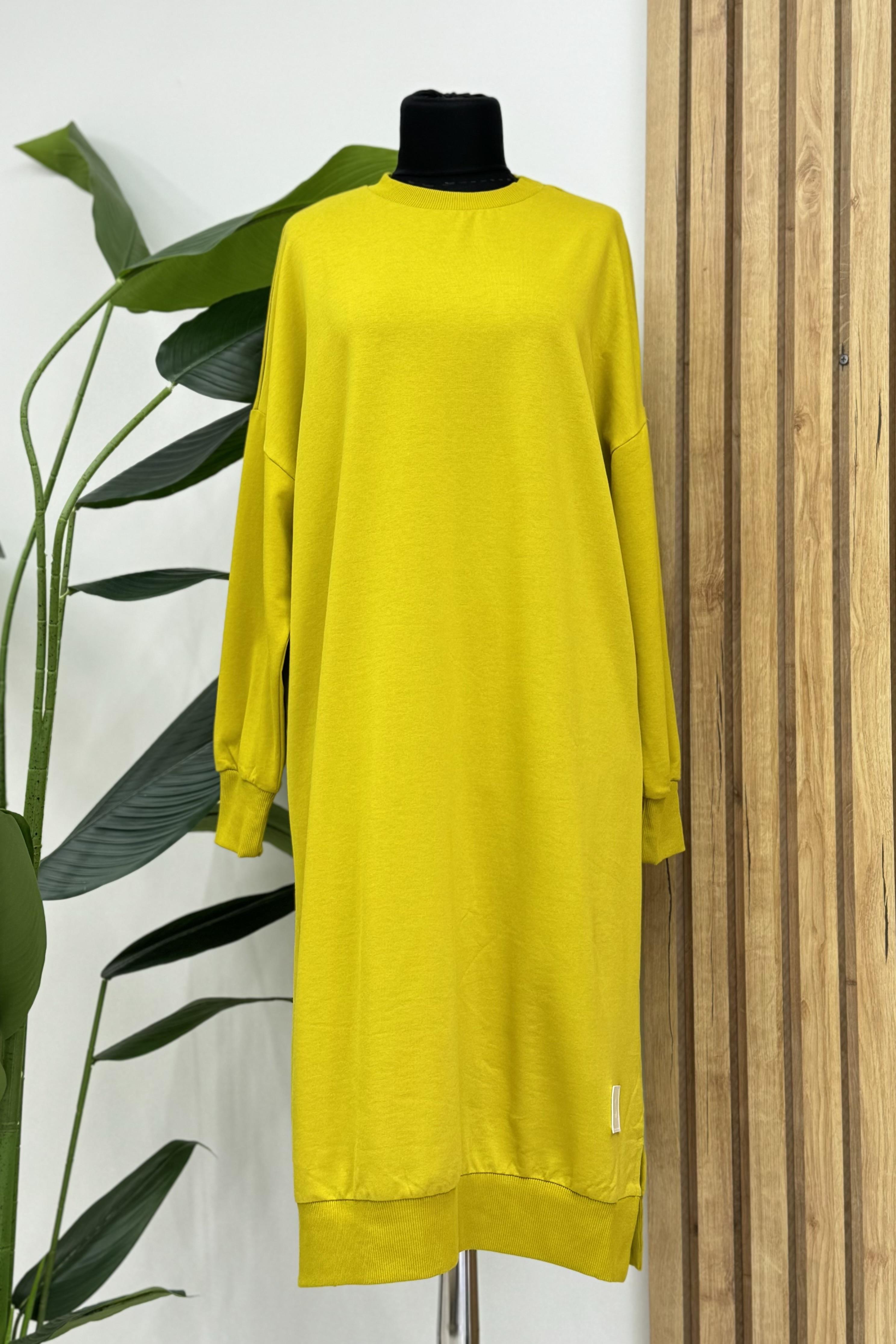 PUANE Bisiklet Yaka Basic Uzun Boy Tunik 30645 - Olive  Tunik