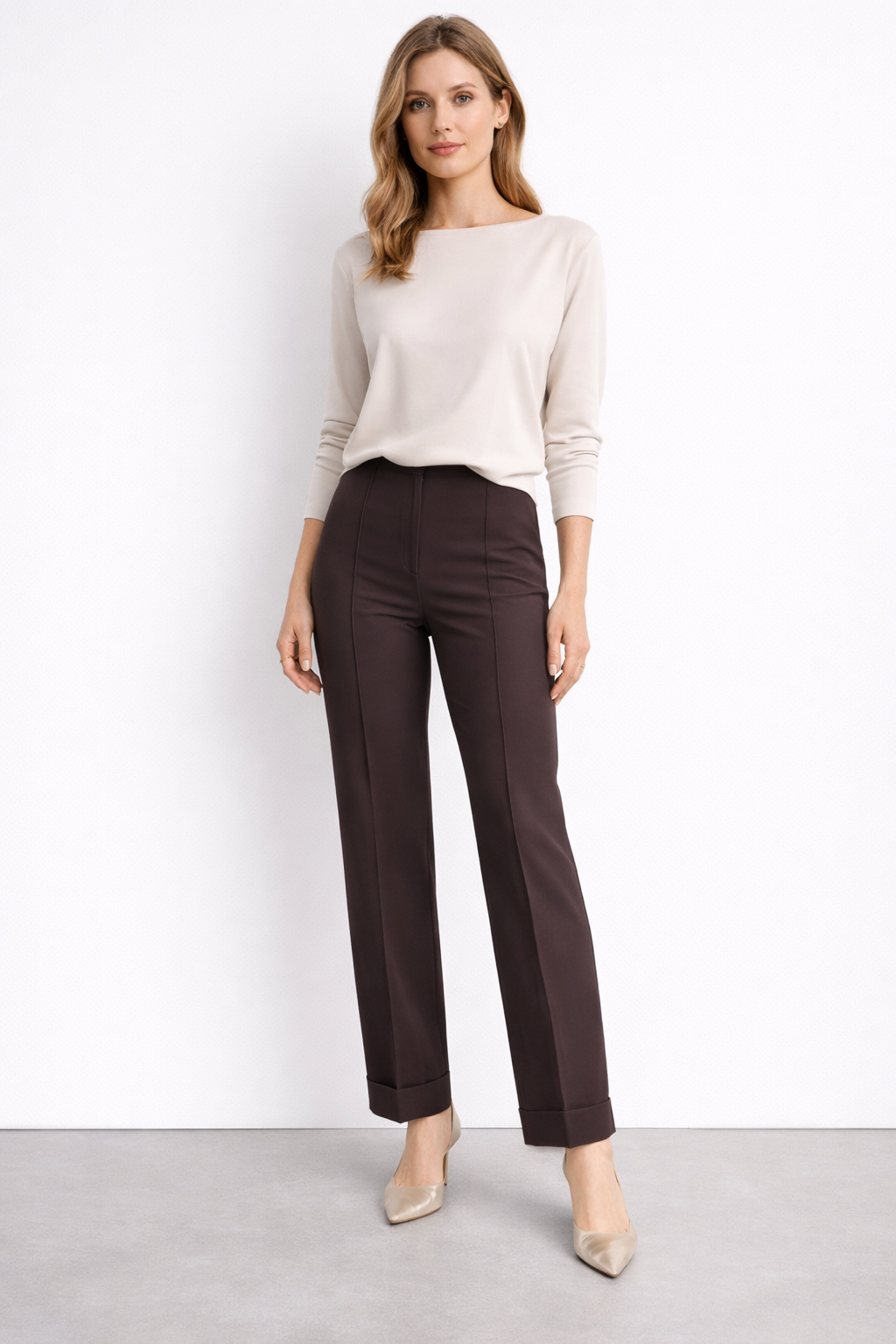 Sentez 5631 Broom Paçası Duble Rahat Pantolon - Kahve