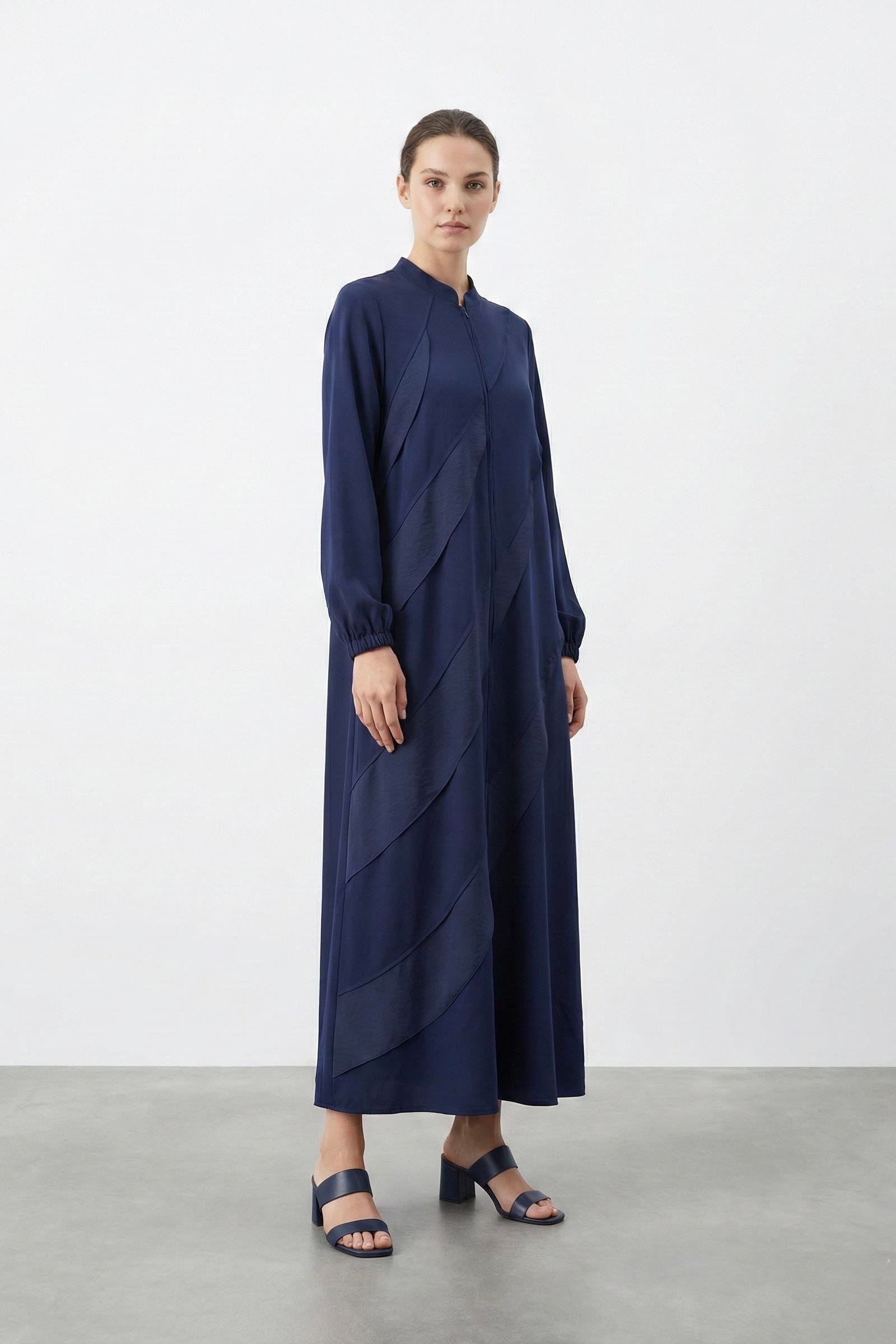 Micca 261530M Çapraz Volan Detay Ferace - Lacivert