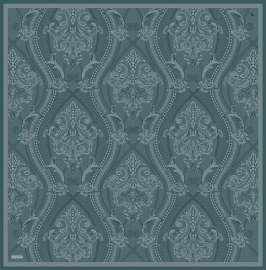 Armine Dj Saf Twill İpek Eşarp 9537D (T) - Petrol