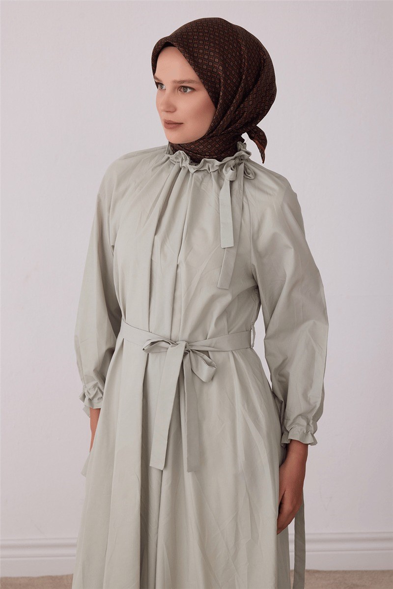 Belli 4418 Belli İmza Monogram %100 Twill İpek Eşarp - Kahve Eşarp BELLI 